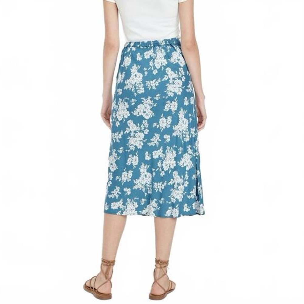 OLD NAVY Crepe A-Line Midi Skirt Blue Floral Size XXL NEW - Picture 16 of 16
